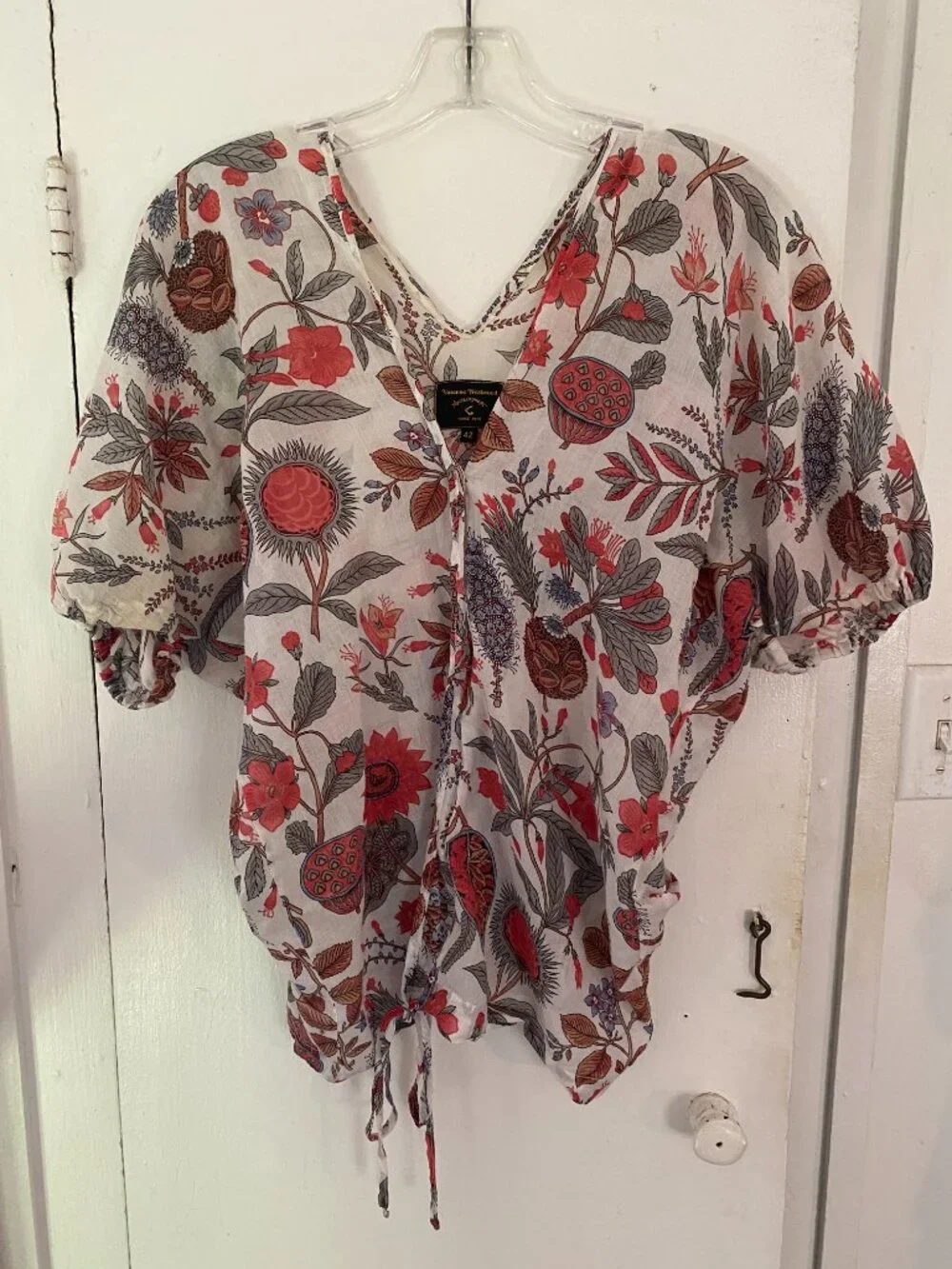 Vivienne Westwood Anglomania Blouse & Skirt Set in Botanical Poppy Print - Picture 9 of 13